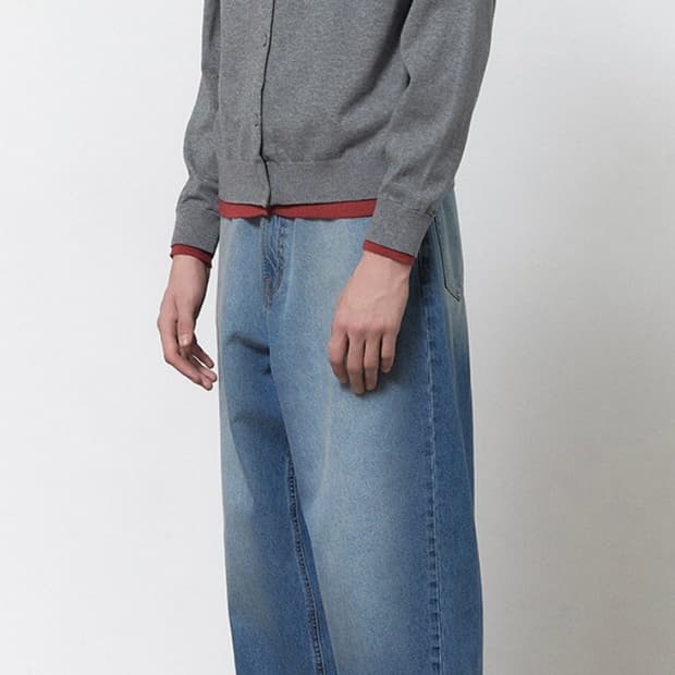 일꼬르소 더블레이어드 가디건 그레이 L