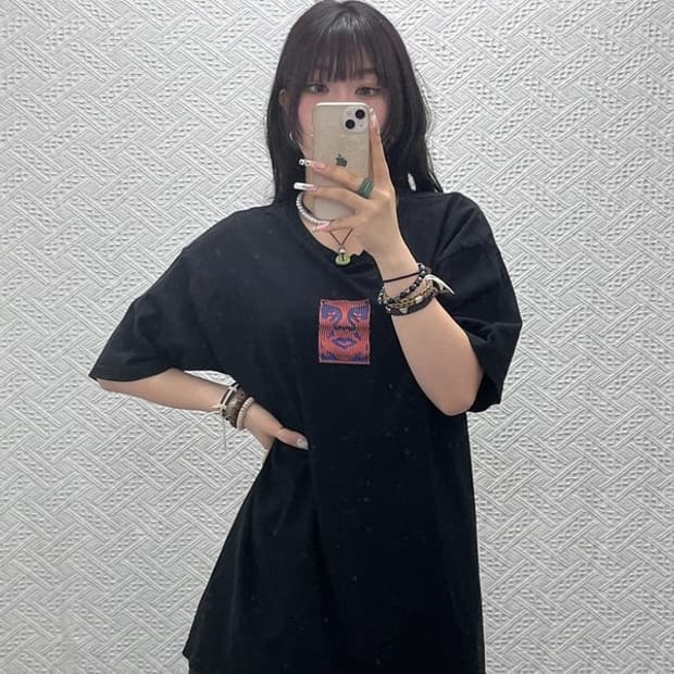 오베이 올드스쿨 스트릿 펑크 센터로고 반팔티 L C11370