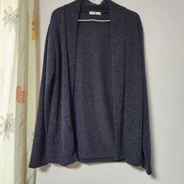 알(R) 얇은 남성 네이비 가디건 L