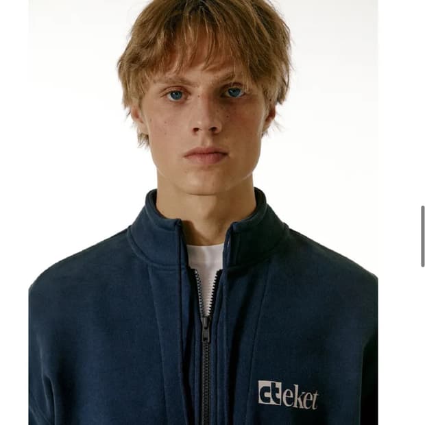 테켓 하프 집업 스웻 네이비