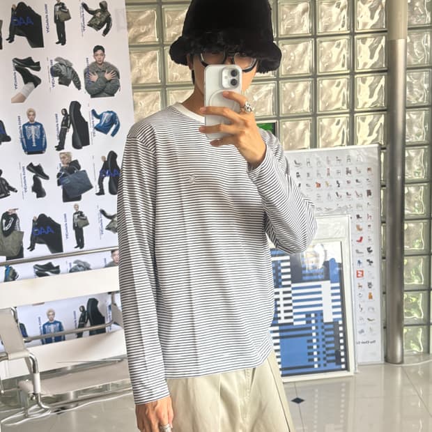 clear border long sleeve tee 롱 슬리브 티