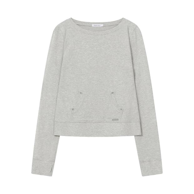 Button Pocket Long Sleeve Stripe