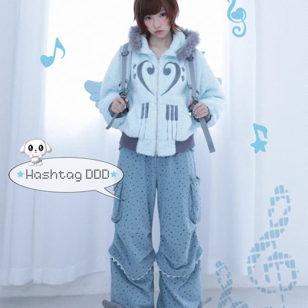 HastagDDD 실버 피아노 노트 후디자켓