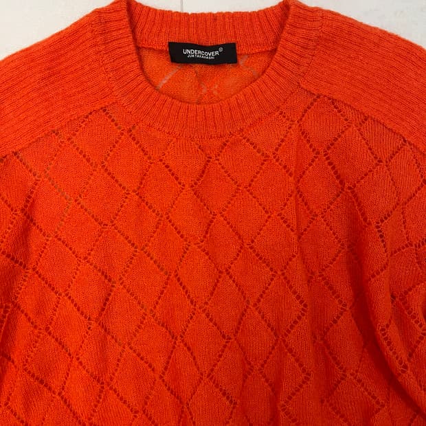 언더커버 19AW 오렌지 모헤어 니트