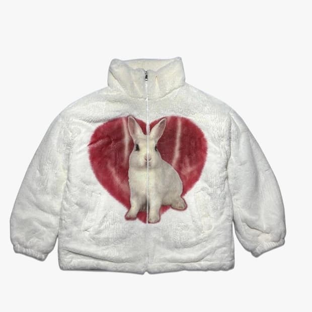 (구매) Rabbit Heart Fur Jacket