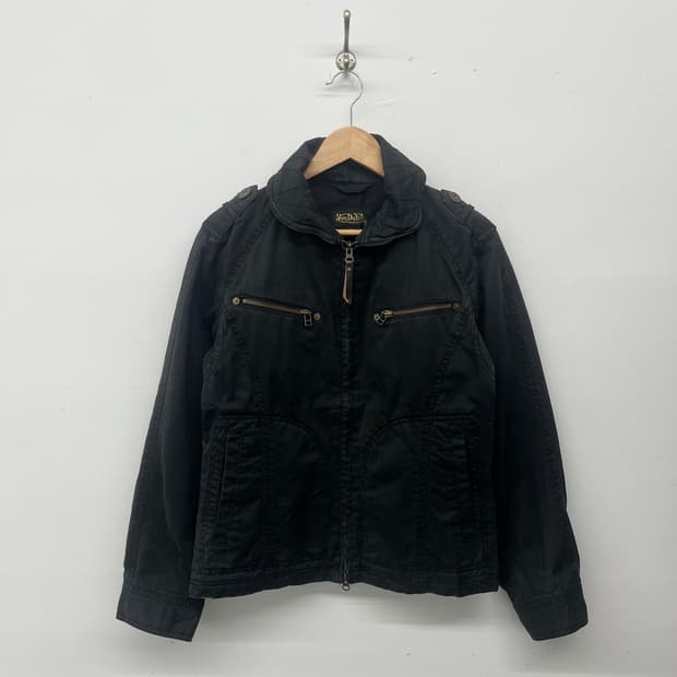 본더치 블랙 면 자켓 여M