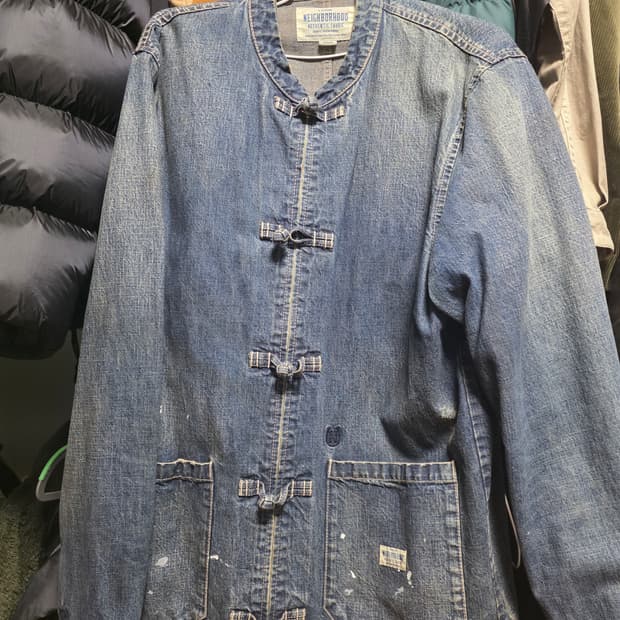 16 네이버후드 쿵푸 워시드 데님 자켓