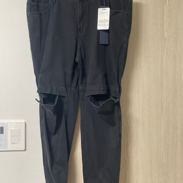 50사이즈, 준지 무릎절개 흑청 조거팬츠