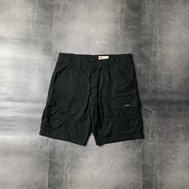 WRANGLER 랭글러 빈티지 블랙 카고 하프 팬츠 A00780