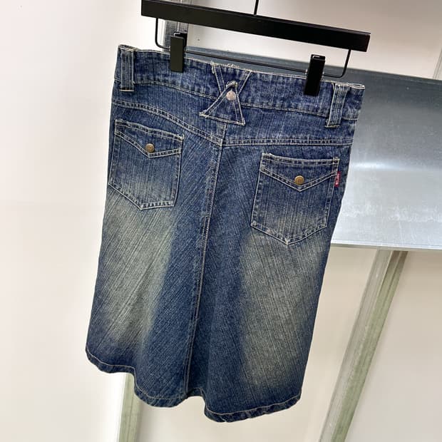 denim a line midi skirt