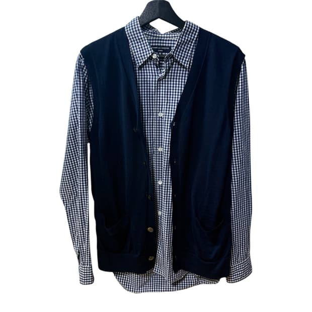 Ad2010 꼼데가르송 옴므 가디건 도킹 셔츠