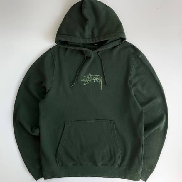 Stussy  스투시 00,s u.s.a 자수 그린 후드티
