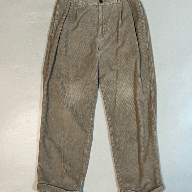 Geoffrey beene 빈티지 골 굵은 코듀로이 투턱 팬츠