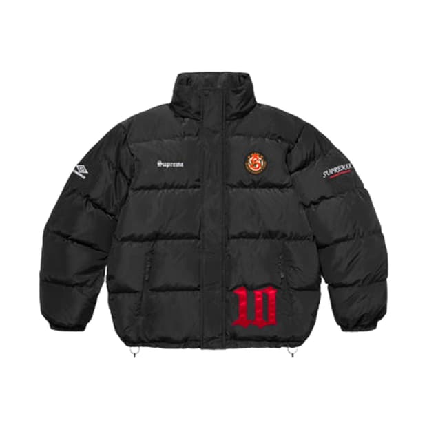 슈프림 x 엄브로 다운 퍼퍼 자켓 블랙 2XL 새상품 팝니다