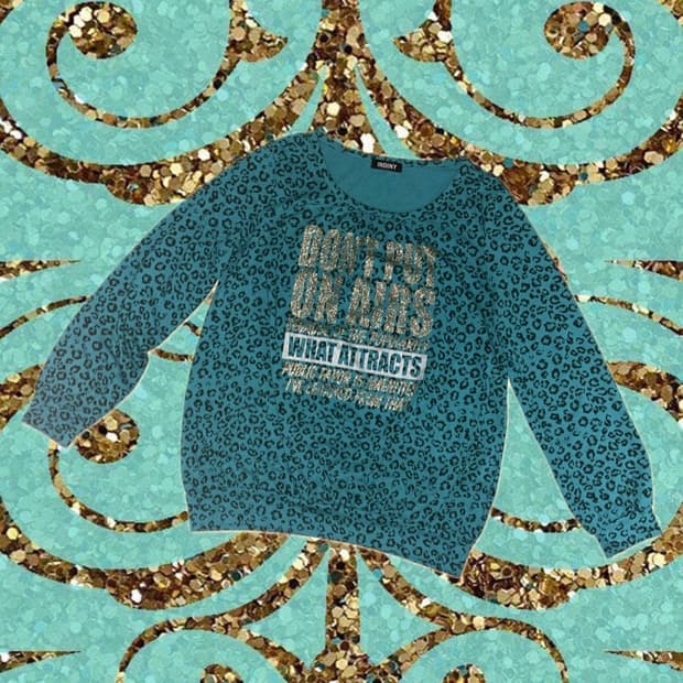 빈티지 갸루 호피 y2k 00’s 레오파드 민트 롱슬리브