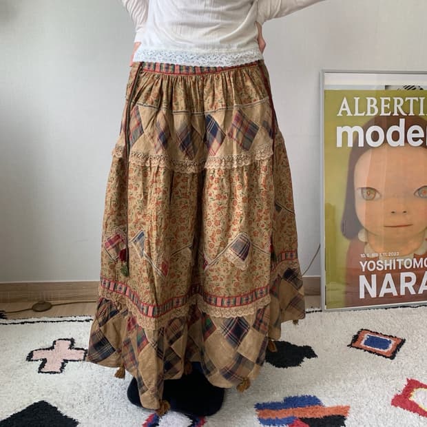 ethnic patchwork skirt