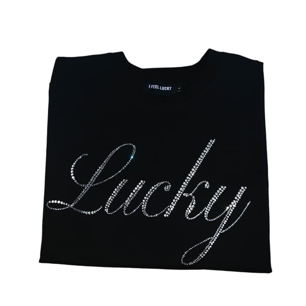 Lucky bling tshirt black