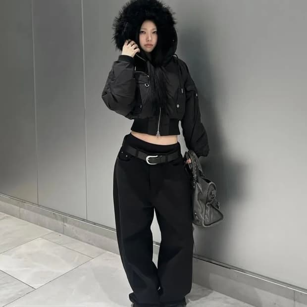 스키즘인듀싱 퍼 숏패딩