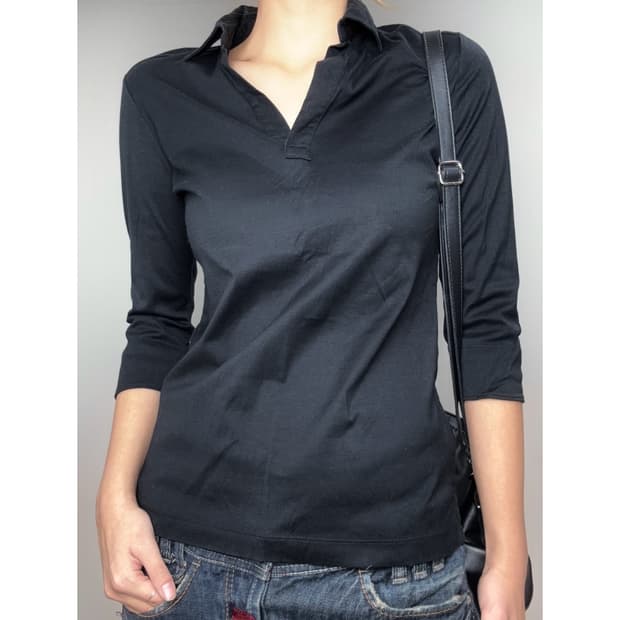 빈티지 블랙 폴로셔츠