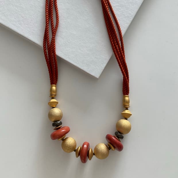 Y2k 빈티지 로프 비즈 목걸이