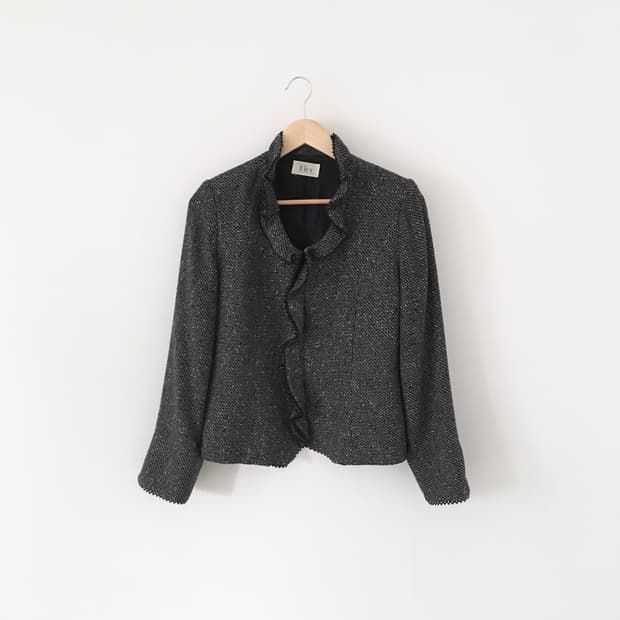 ruffle tweed jacket
