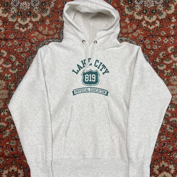 [L] 챔피온 레이크시티 블루택 리버스위브 후드티 오트밀