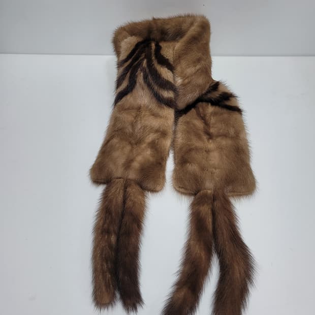 천연 밍크 머플러 / 총장 171 브라운
