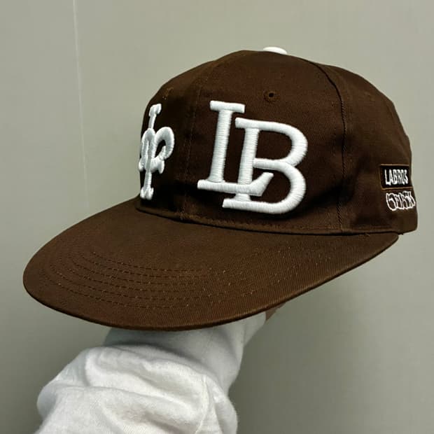 (F)라브로스 LT LB 자수 6패널 볼캡 모자 브라운