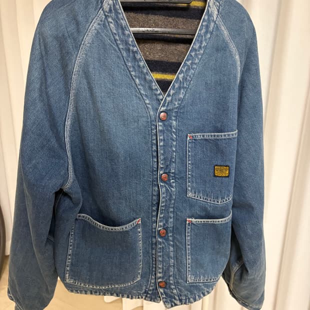 캐피탈 11.5온즈 데님 코니보위 라이닝 레일로드 자켓 인디고