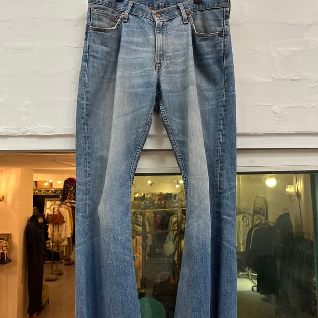 Levis 516 워싱 데님 부츠컷 연청바지 W34