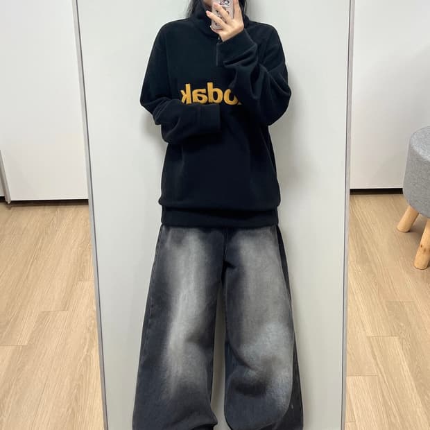 코닥 마이크로플리스 반집업 후리스 맨투맨