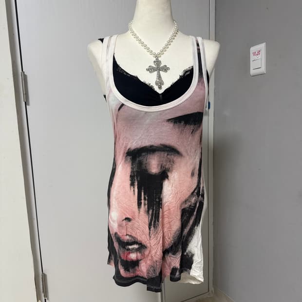 펑크 프린팅 나시 