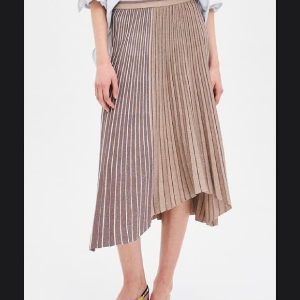 TIME 타임 글리터 플리츠 스커트