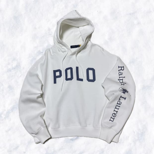 폴로 랄프로렌 흰파 후드티 (QR)