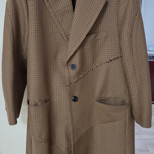 앤더슨벨 체크 롱 코트 L