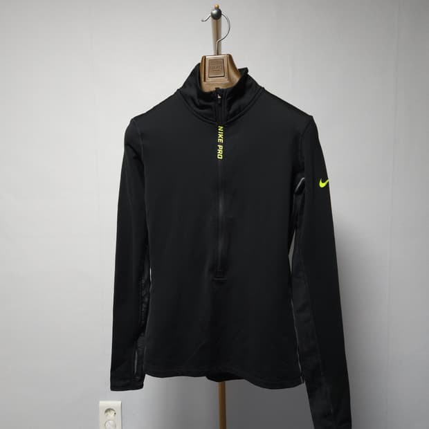 L ) 나이키 프로 여성 긴팔 집업 런닝 티셔츠