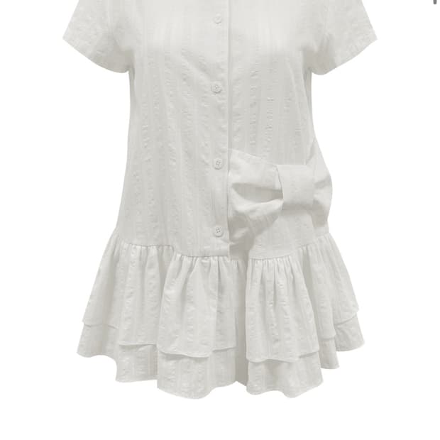 BOW FRILL PETIT SHIRT (IVORY)