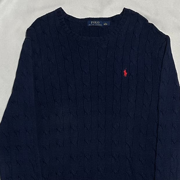 L 폴로랄프로렌 네이비 케이블 니트 