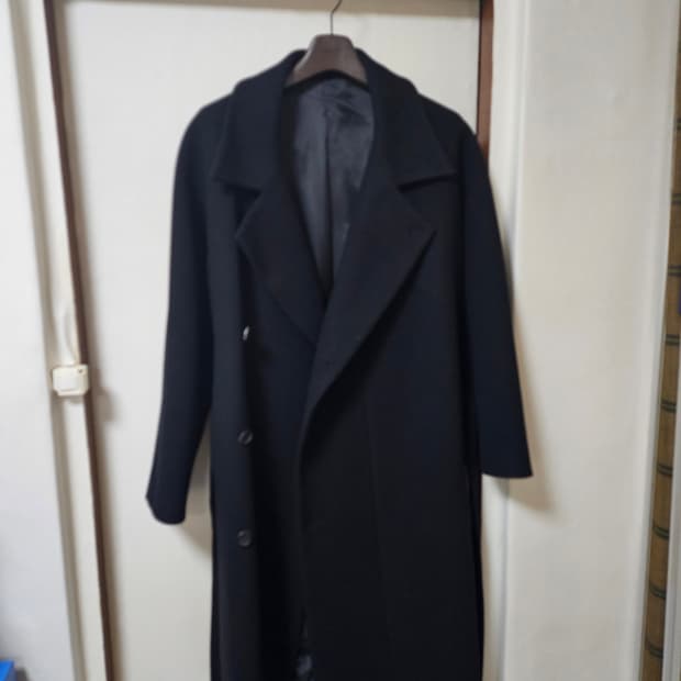 시스템 캐시미어 롱코트 블랙 코트100(오바)