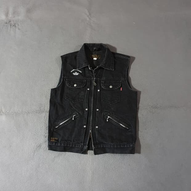 디아프바인 블랙 데님 조끼 베스트 38