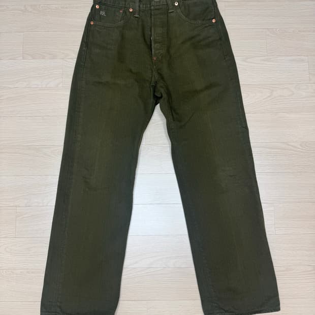 RRL 빈티지파이브포켓 올리브 셀비지 데님 32x32