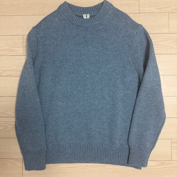 아르켓(ARKET) 헤비 울 니트 스웨터 라이트블루 / S / 새상품