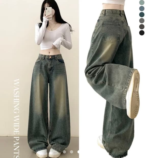 와이드 데님 벌룬청바지 (키큰녀)