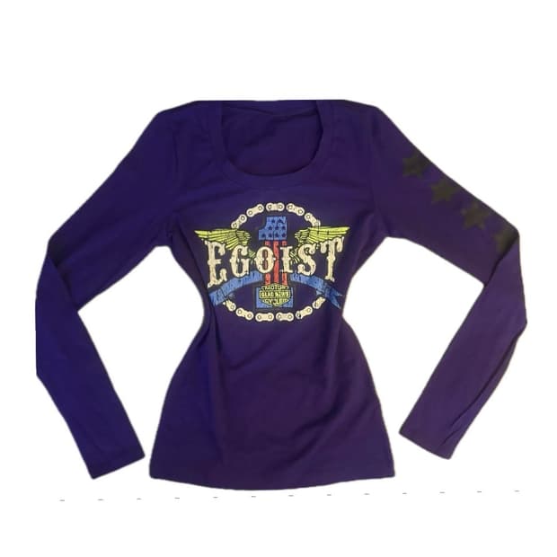 빈티지 에고이스트 스컬 롱슬리브 퍼플