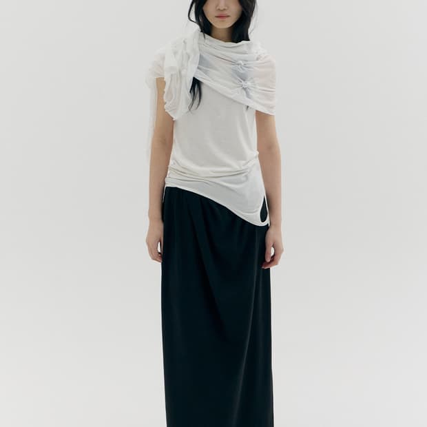 cacele 카셀 folded maxi skirt