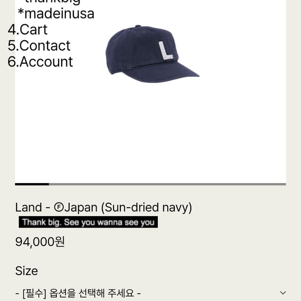 테프스토어즈 볼캡 미사용 새상품 M
