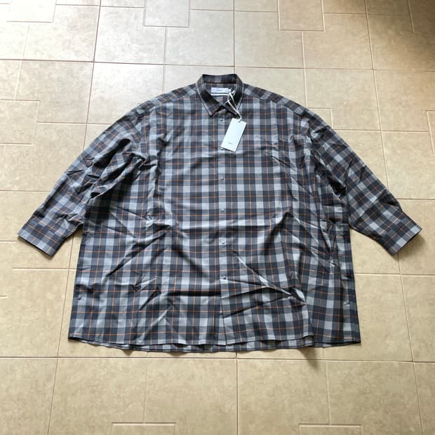 그라프페이퍼 파인 울 체크셔츠 F사이즈
