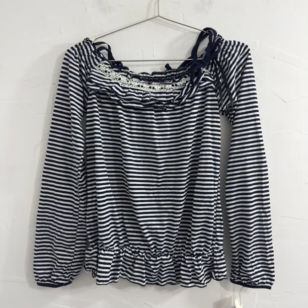 stripe frill top