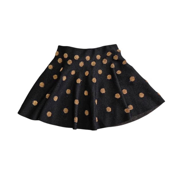 LUCKY CHOUETTE 럭키 슈에뜨 빈티지 글리터 도트 플레어 스커트