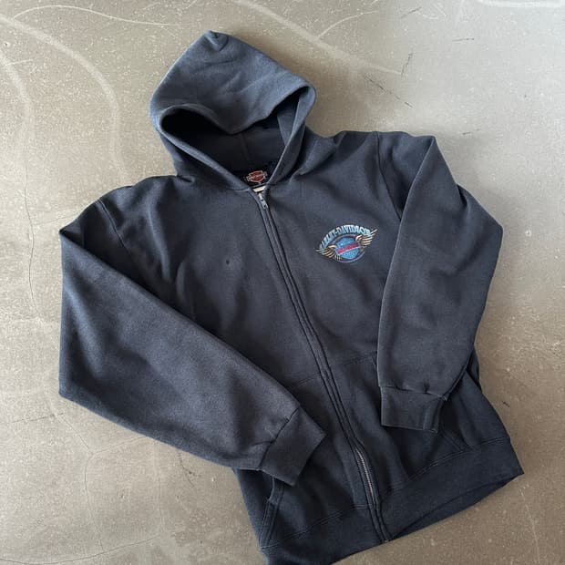 Harley-Davidson 로고 집업 후드